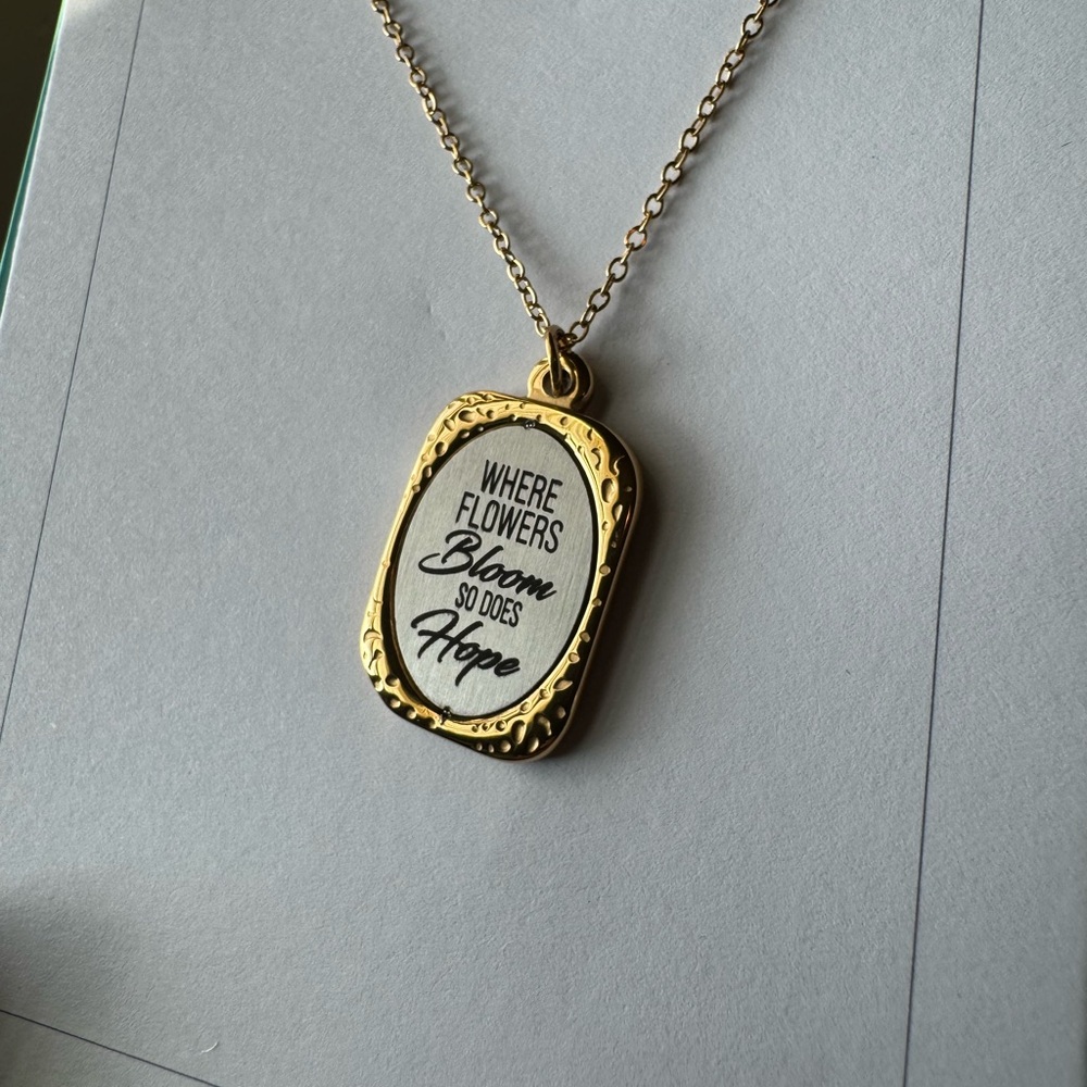Jbloom Gold Pendant Necklace with Inspirational Quote
